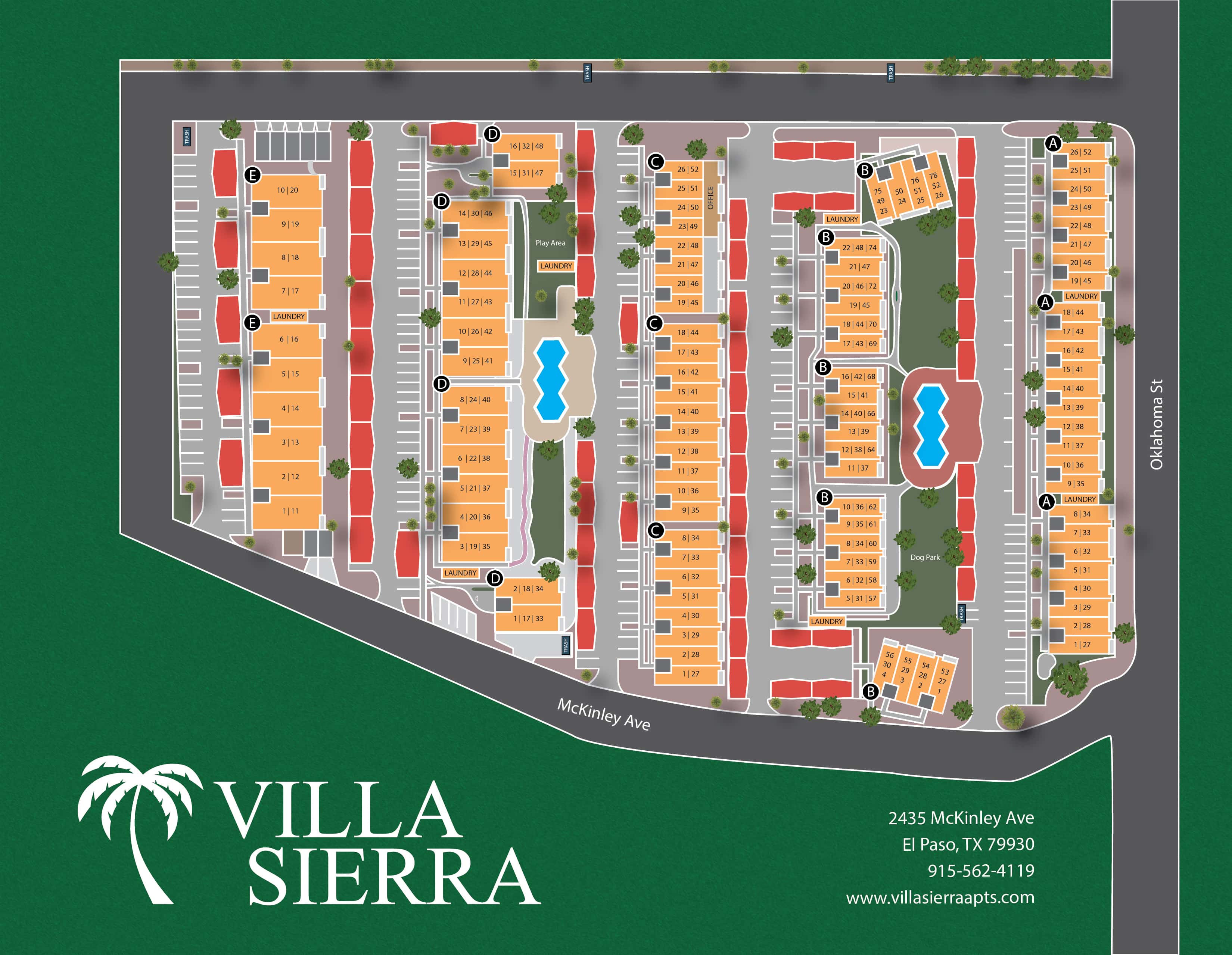 The Villa Sierra Community Page Sitemap Image